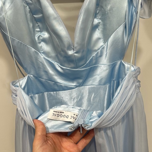 Mac Duggal Rosette Chiffon Cutout Empire Waist Gown - Picture 12 of 15